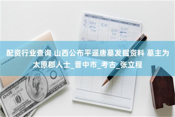 配资行业查询 山西公布平遥唐墓发掘资料 墓主为太原郡人士_晋中市_考古_张立程