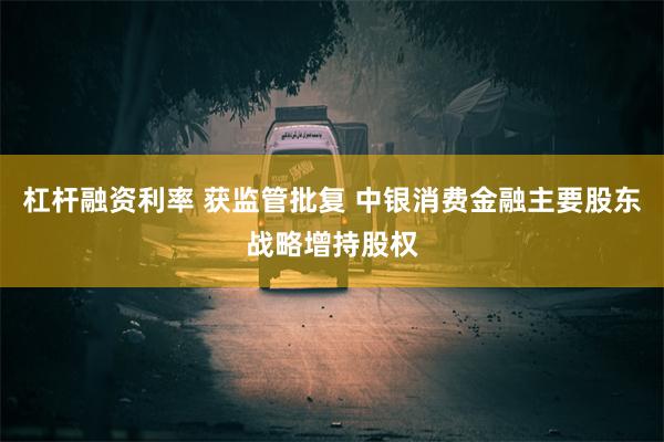 杠杆融资利率 获监管批复 中银消费金融主要股东战略增持股权