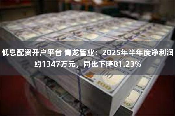 低息配资开户平台 青龙管业：2025年半年度净利润约1347万元，同比下降81.23%