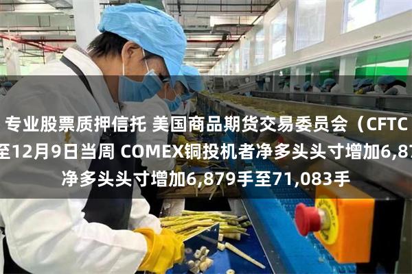 专业股票质押信托 美国商品期货交易委员会(CFTC)数据显示:截至12月9日当周 COMEX铜投机者净多头头寸增加6,879手至71,083手